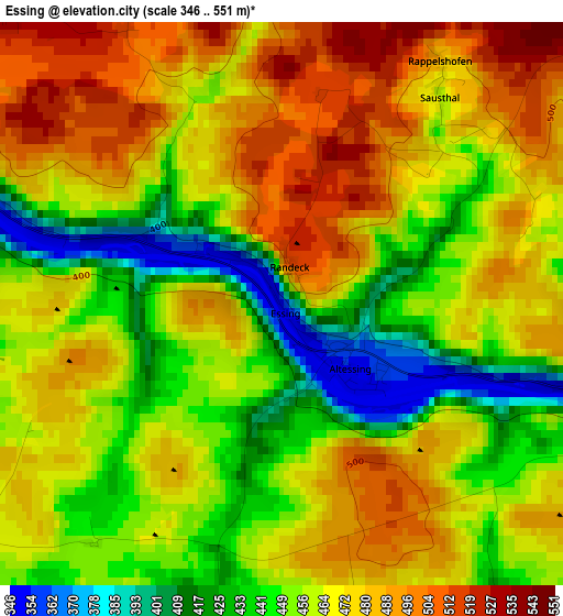 Essing elevation map