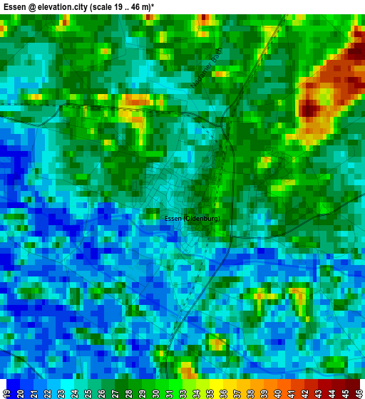 Essen elevation map