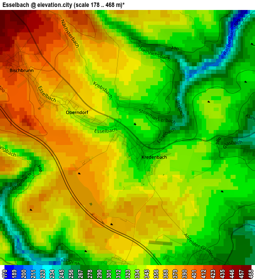 Esselbach elevation map