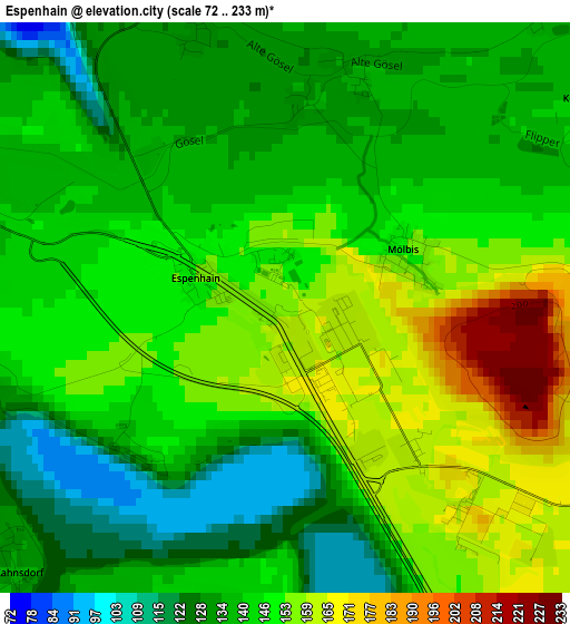 Espenhain elevation map