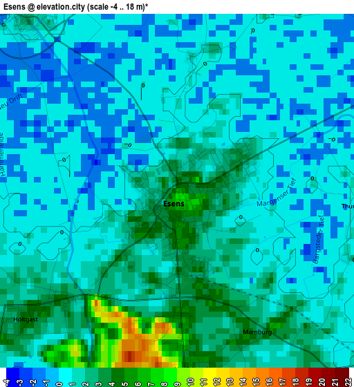 Esens elevation map