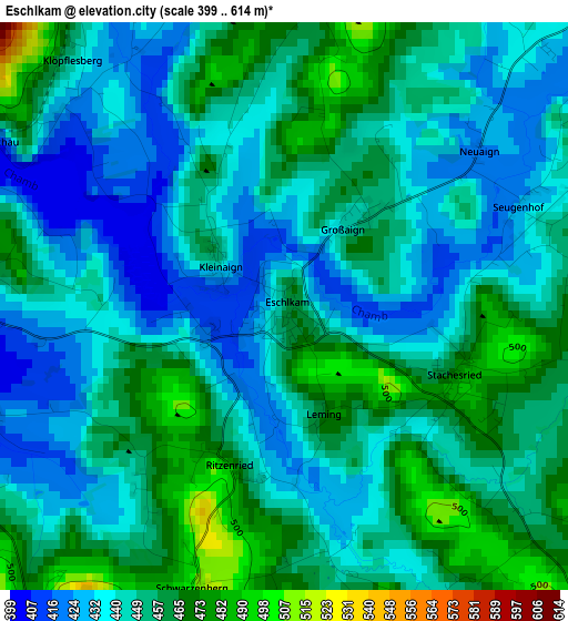 Eschlkam elevation map