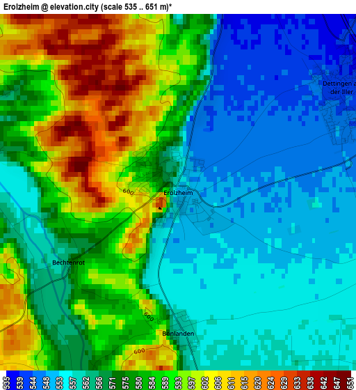 Erolzheim elevation map