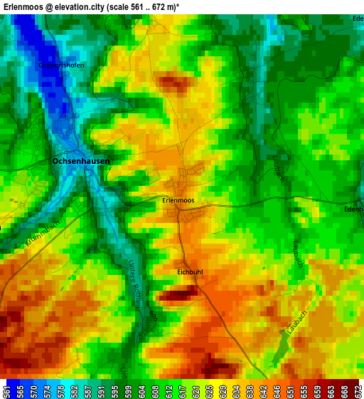 Erlenmoos elevation map