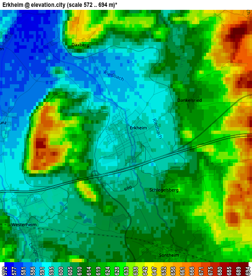 Erkheim elevation map