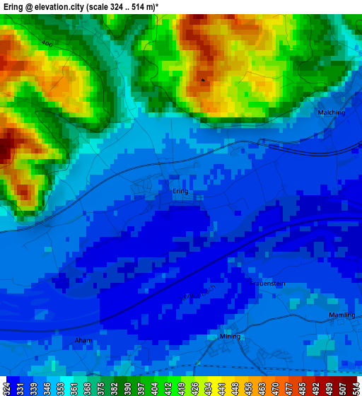 Ering elevation map