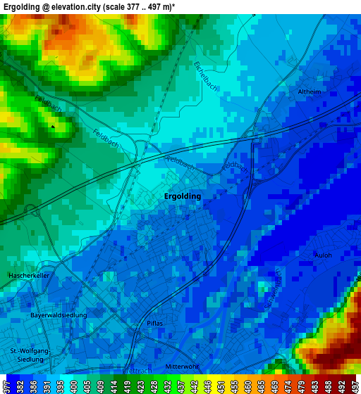 Ergolding elevation map