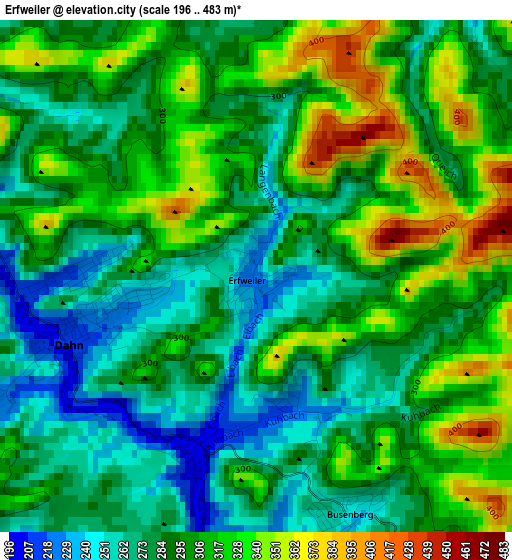 Erfweiler elevation map