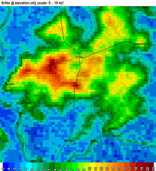 Erfde elevation map