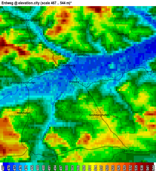 Erdweg elevation map