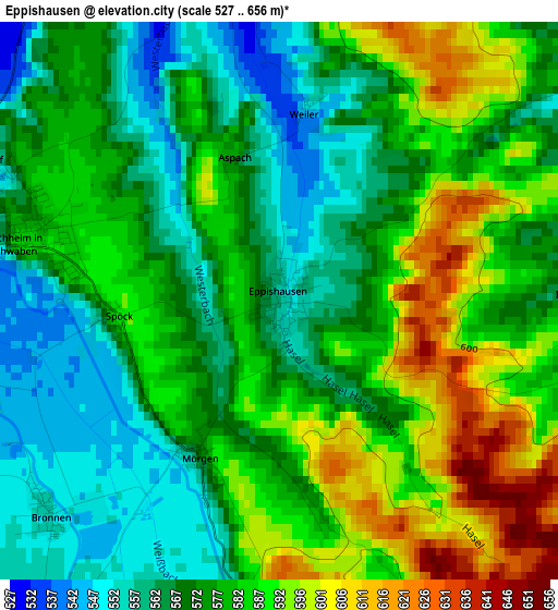 Eppishausen elevation map