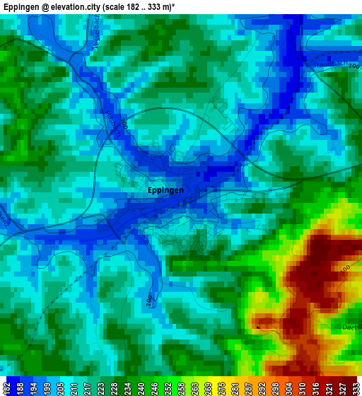 Eppingen elevation map