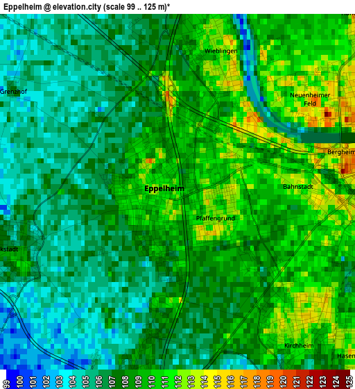 Eppelheim elevation map