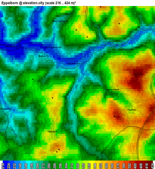 Eppelborn elevation map