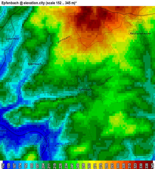 Epfenbach elevation map