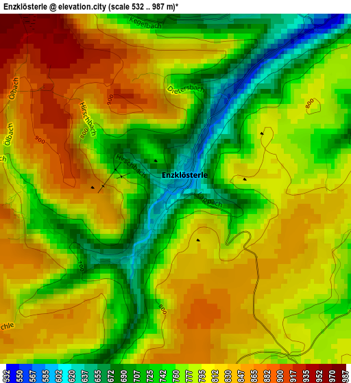 Enzklösterle elevation map