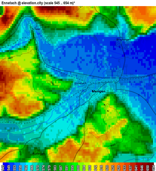 Ennetach elevation map