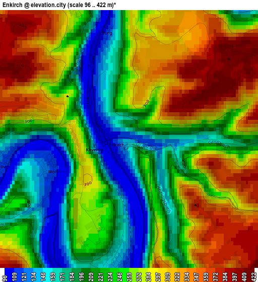 Enkirch elevation map