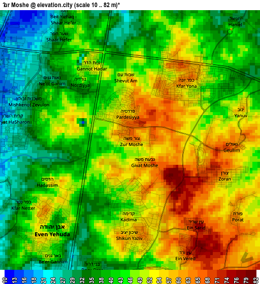 Ẕur Moshe elevation map