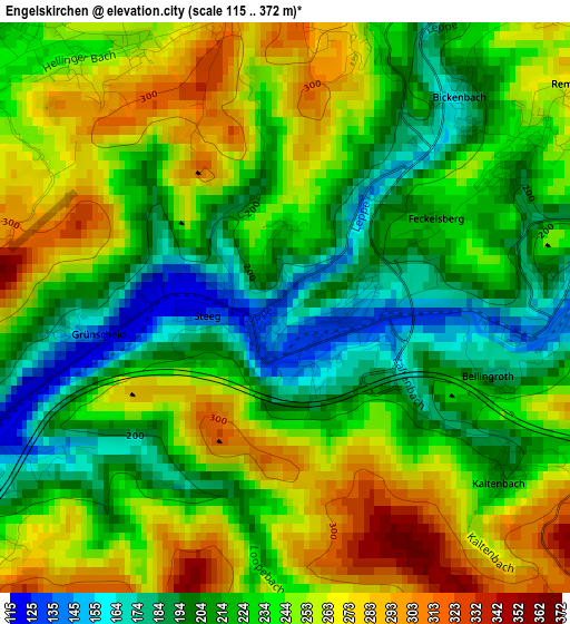 Engelskirchen elevation map