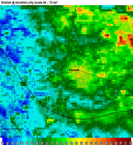 Emstek elevation map