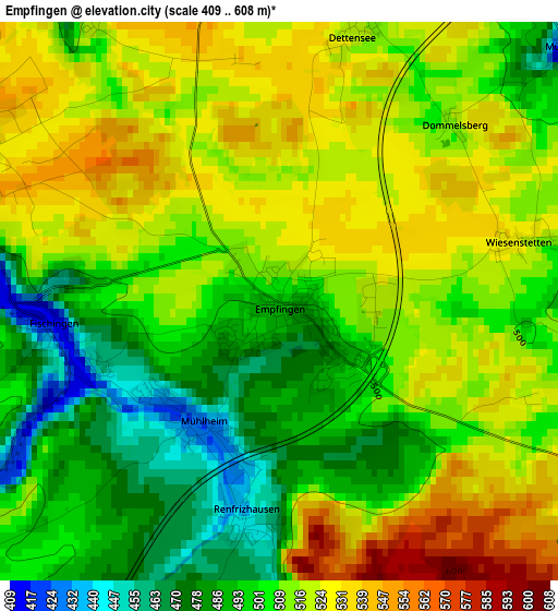 Empfingen elevation map