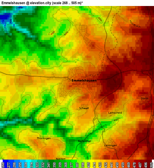 Emmelshausen elevation map