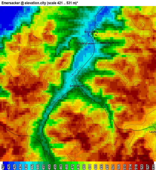 Emersacker elevation map