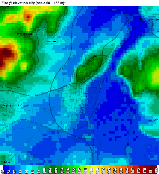 Elze elevation map