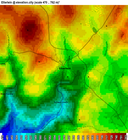 Elterlein elevation map