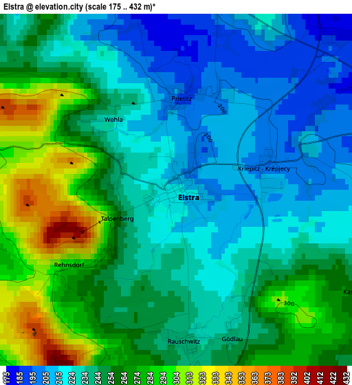 Elstra elevation map