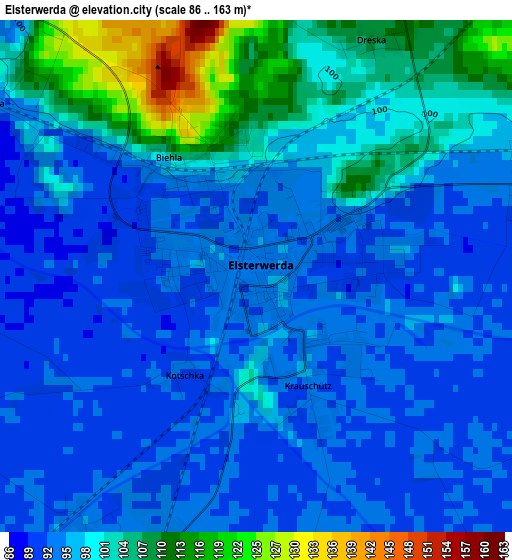Elsterwerda elevation map