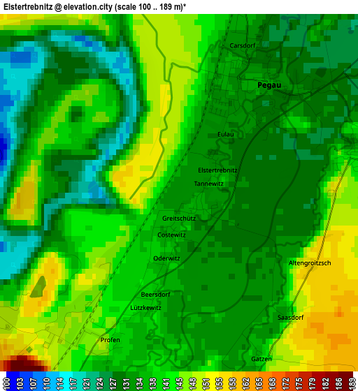 Elstertrebnitz elevation map