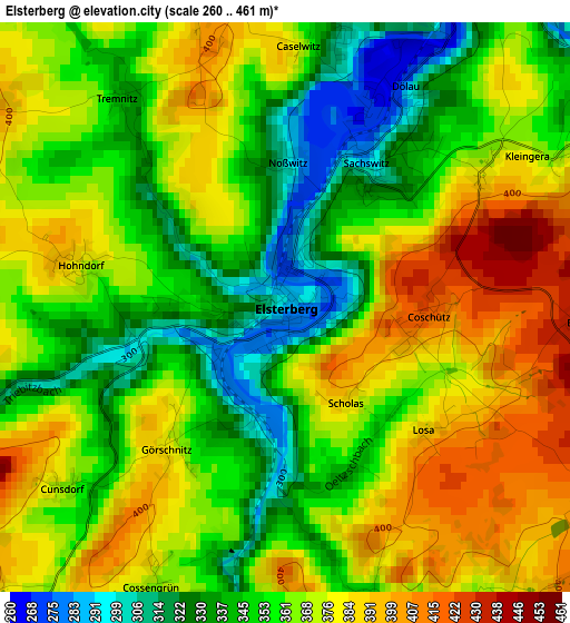 Elsterberg elevation map