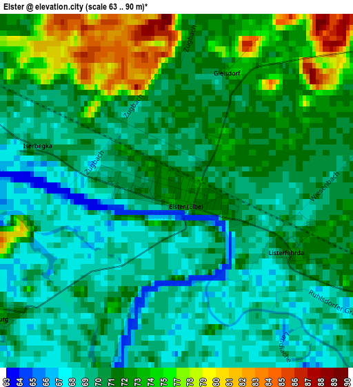 Elster elevation map