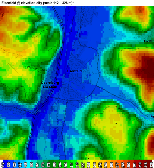 Elsenfeld elevation map