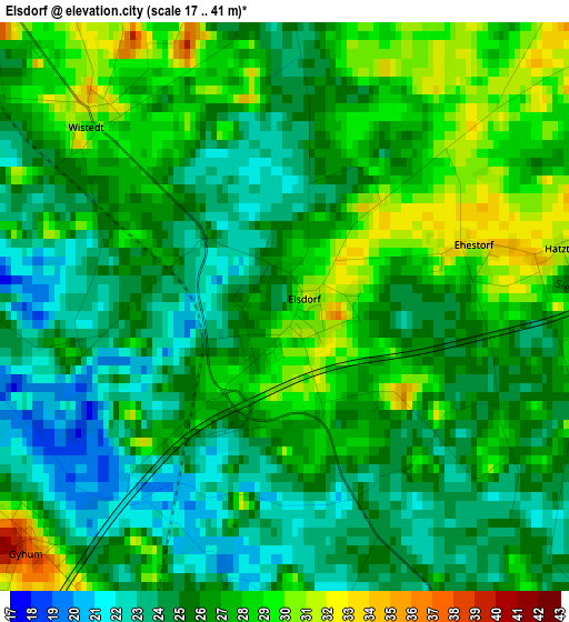 Elsdorf elevation map