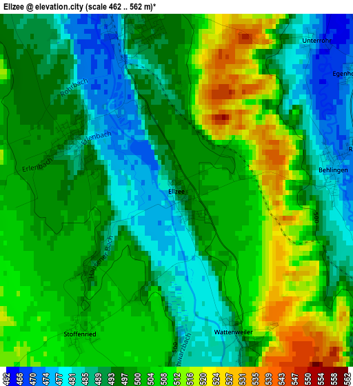 Ellzee elevation map