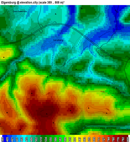 Elgersburg elevation map