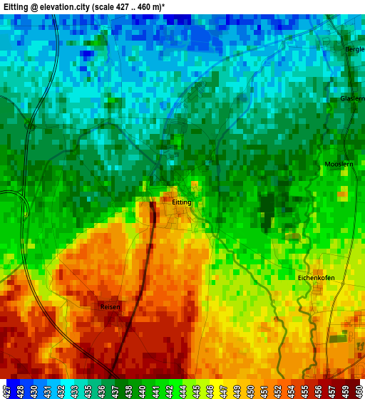 Eitting elevation map