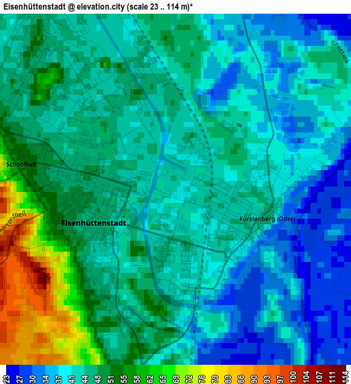 Eisenhüttenstadt elevation map