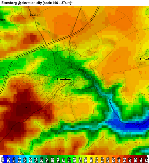 Eisenberg elevation map