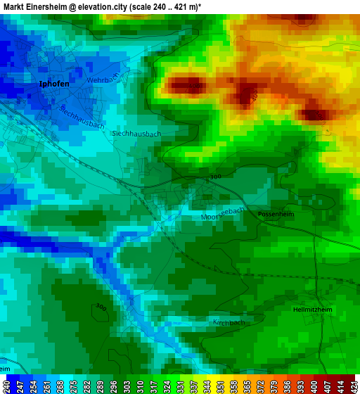 Markt Einersheim elevation map