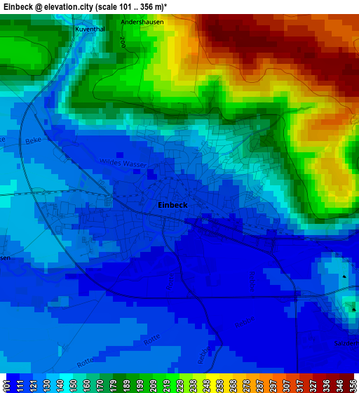 Einbeck elevation map