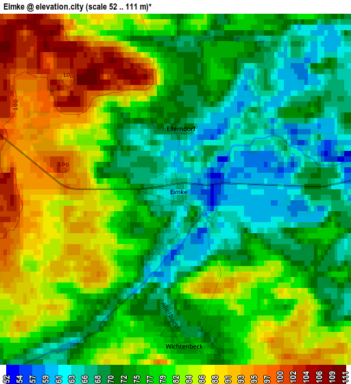 Eimke elevation map