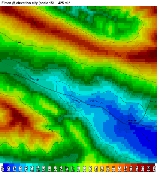 Eimen elevation map