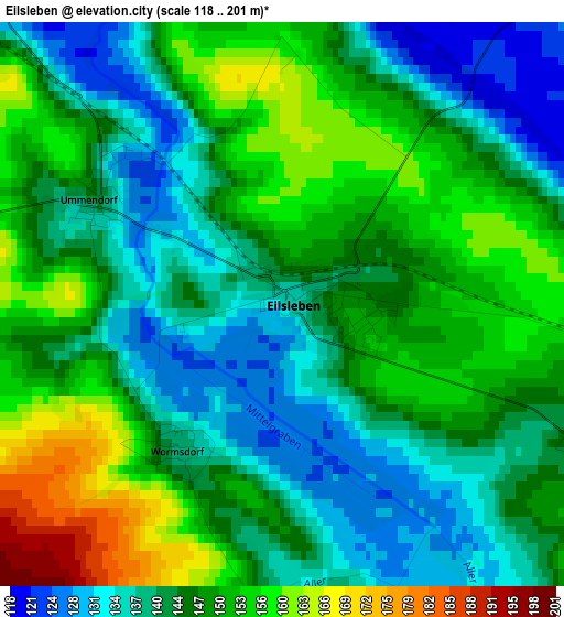 Eilsleben elevation map