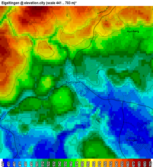 Eigeltingen elevation map