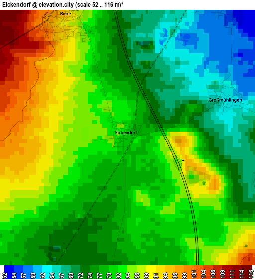 Eickendorf elevation map