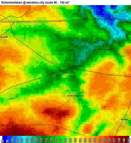 Eichenbarleben elevation map